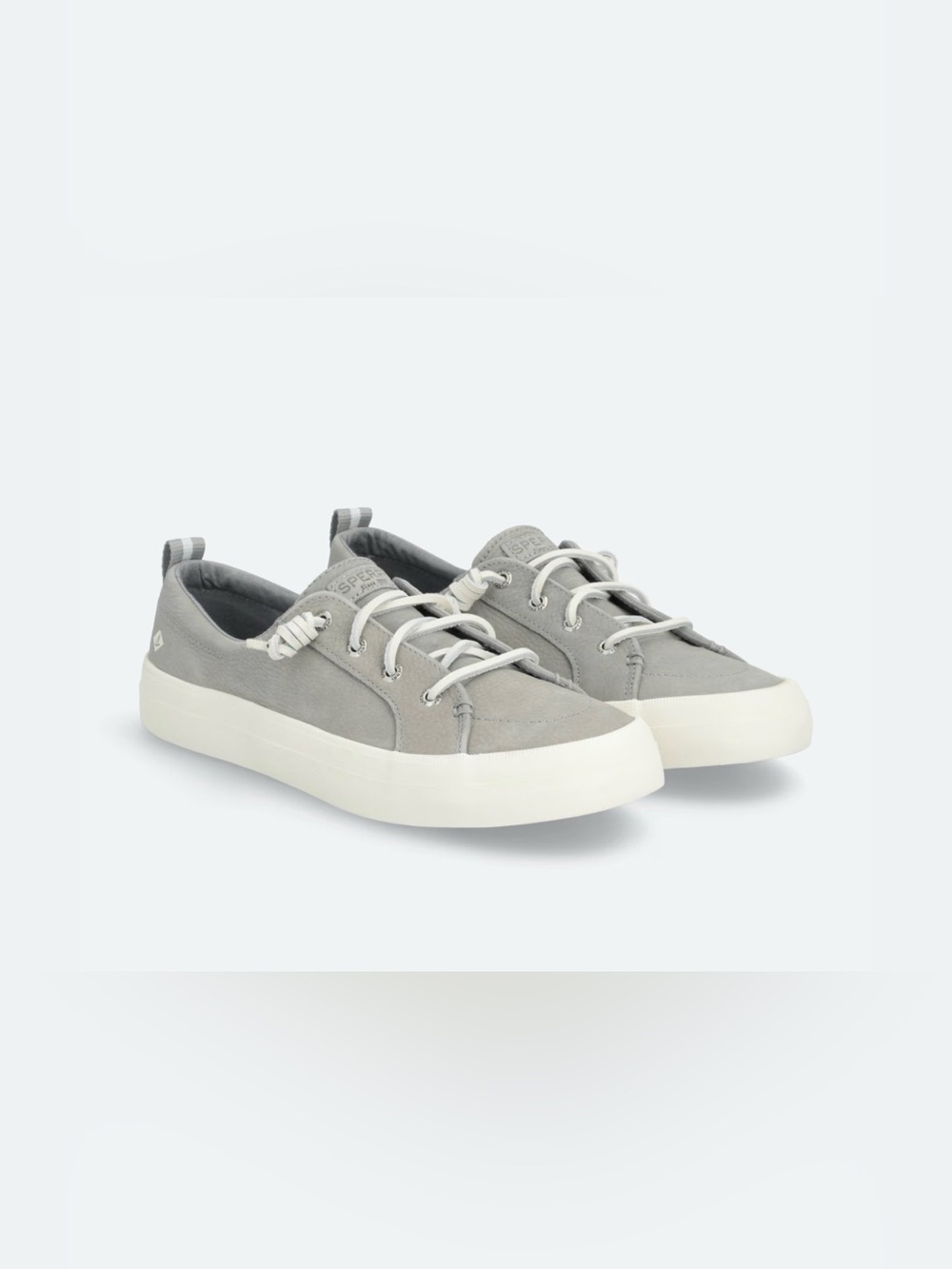 Sperry •• EUC •• Crest Vibe Washable Leather Barrel Lace Sneaker •• Grey •• 9